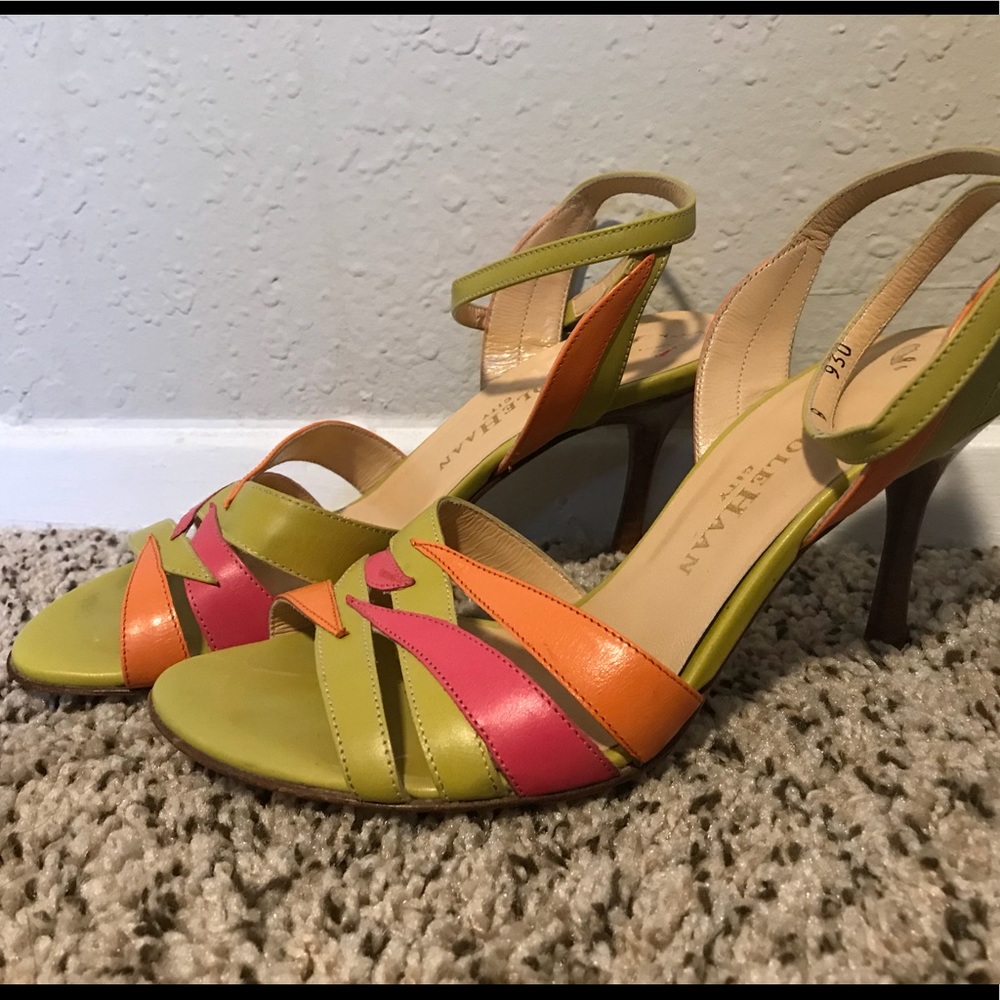 COLE HAAN Multi Neon Colored Ankle Strap SIZE 6